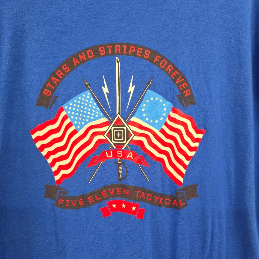5.11 Tactical Mens XL Blue Stars and Stripes Forever Graphic T-Shirt Patriotic